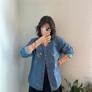 Vintage style denim blouse